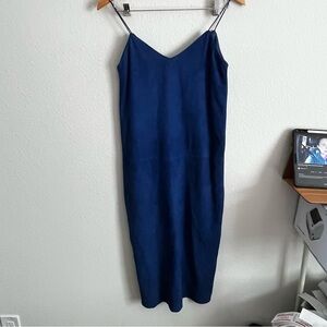 Ambria size small blue lambs suede sheath dress